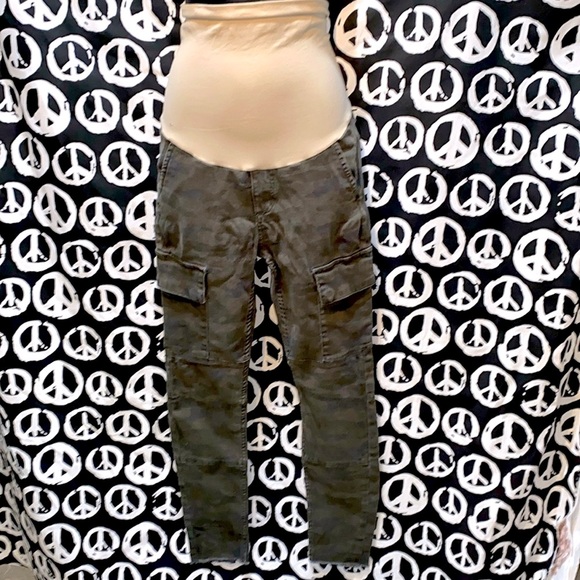 JOE’S CAMO MATERNITY SLIP-ON CARGO PANTS SZ 26 GREEN - Picture 1 of 12